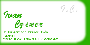 ivan czimer business card